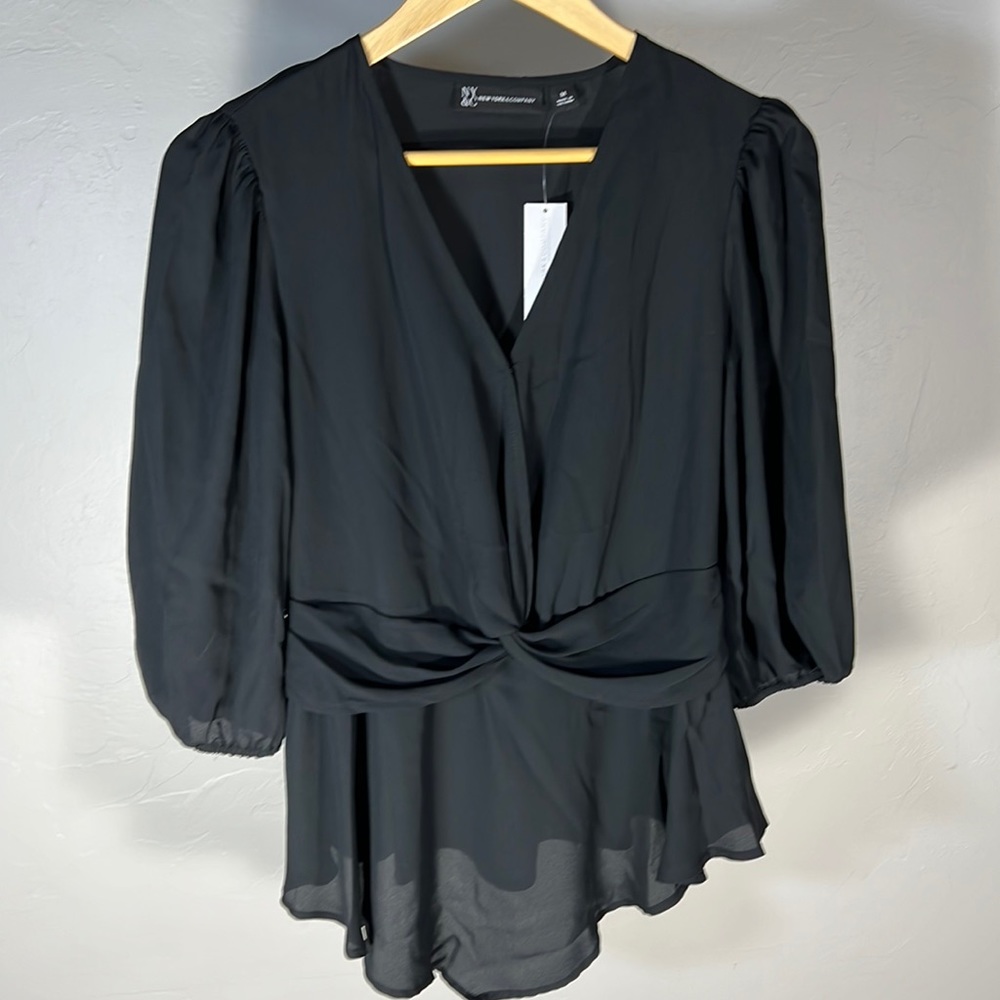 NY&CO Black Sheer Top - Women’s M